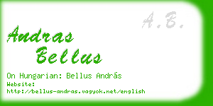 andras bellus business card